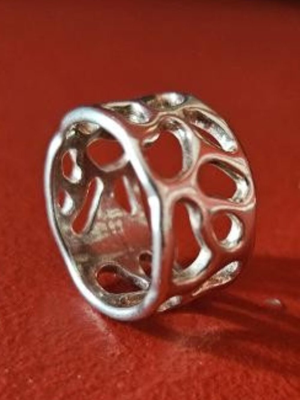 Silver Wide Lace Band